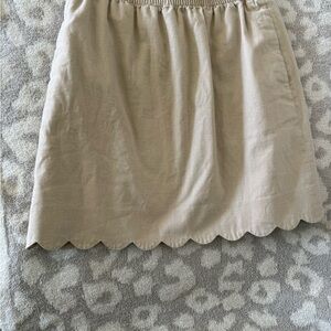 J Crew Classic Scalloped Hem Beige Skirt